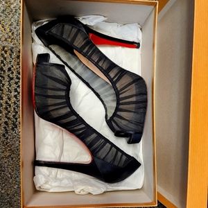 Christian Louboutin Satin Black Heels